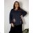 Tunika dlhý rukáv dámska nadrozmer KARIN (XL-4XL) POLSKÁ MóDA PMWG23KARIN/DU 4XL tmavo modrá