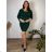 Šaty elegantné púzdrové 3/4 rukáv dámske (2XL-4XL) TALIANSKA MÓDA IMM23M23121XL-2/DUR 3XL zelená smaragdová