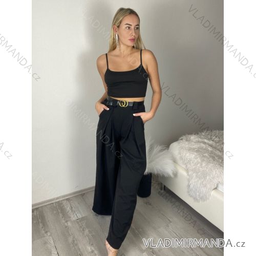 Nohavice dlhé s opaskom dámske LOLA (S/M/L ONE SIZE) TALIANSKA MODA IM324055