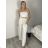 Nohavice dlhé elegantné dámske ROSE (S/M/L ONE SIZE) TALIANSKA MÓDA IMWHP251111/DR S/M/L čierna