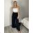 Nohavice dlhé elegantné dámske ROSE (S/M/L ONE SIZE) TALIANSKA MÓDA IMWHP251111/DR S/M/L čierna