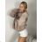 Mikina oversize s kapucí dlhý rukáv dámska (S/M/L ONE SIZE) Turecká MÓDA TMWH251111