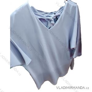 Blúzka elegantný krátky rukáv dámska (S/M/L ONE SIZE) TALIANSKA MÓDA IMSM26014