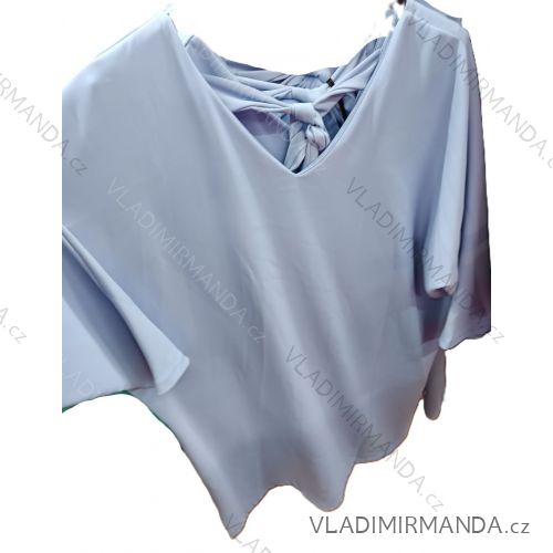 Blúzka elegantný krátky rukáv dámska (S/M/L ONE SIZE) TALIANSKA MÓDA IMSM26014