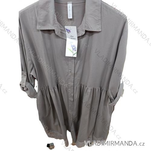 Šaty košeľové dlhý rukáv dámske (S/M/L ONE SIZE) TALIANSKA MÓDA IMSM26017