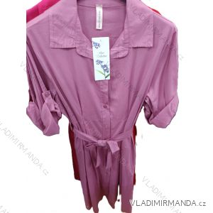 Šaty košeľové 3/4 dlhý rukáv dámske (S/M/L ONE SIZE) TALIANSKA MÓDA IMSM26018
