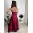 Šaty dlhé elegantné na ramienka dámske AMANDA  (S/M ONE SIZE) TALIANSKA MODA IM323022