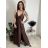 Šaty dlhé elegantné na ramienka dámske AMANDA  (S/M ONE SIZE) TALIANSKA MODA IM323022