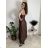 Šaty dlhé elegantné na ramienka dámske AMANDA  (S/M ONE SIZE) TALIANSKA MODA IM323022