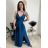 Šaty dlhé elegantné na ramienka dámske AMANDA  (S/M ONE SIZE) TALIANSKA MODA IM323022