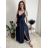Šaty dlhé elegantné na ramienka dámske AMANDA  (S/M ONE SIZE) TALIANSKA MODA IM323022