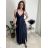 Šaty dlhé elegantné na ramienka dámske AMANDA  (S/M ONE SIZE) TALIANSKA MODA IM323022