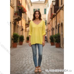 Sveter tenký úpletový dlhý rukáv dámsky (S/M/L ONE SIZE) TALIANSKA MÓDA IMSM26023