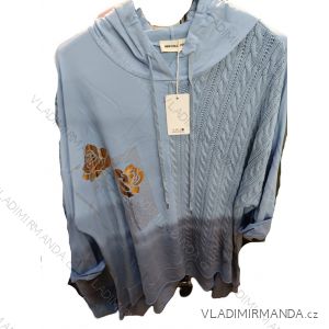 Šaty mikinové s kapucňou dlhý rukáv dámske (S/M/L ONE SIZE) TALIANSKA MÓDA IMSM26031