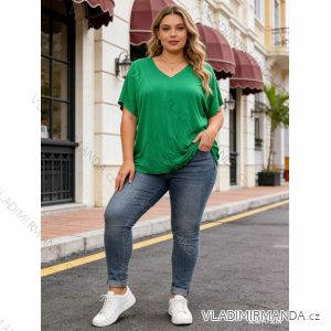 Tričko krátky rukáv dámske nadrozmer (54/56/58 ONE SIZE) TALIANSKA MÓDA IM426019
