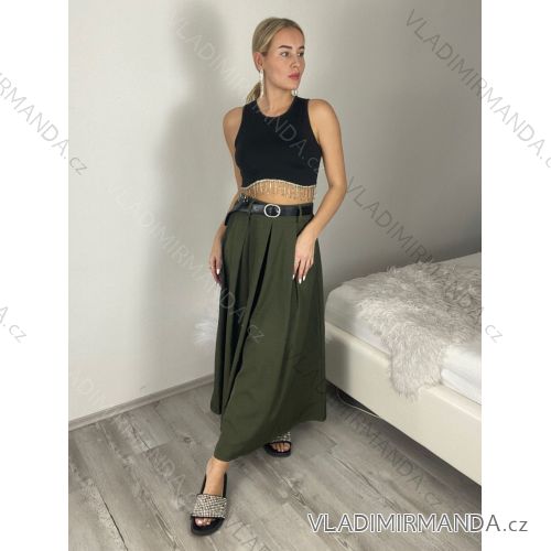Sukňa dlhá s opaskom dámska (S/M/L ONE SIZE) TALIANSKA MÓDA IMSM26003