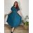 Šaty dlhé elegantní plisované krátky rukáv dámske nadrozmer (54/56/58 ONE SIZE) TALIANSKA MÓDA IM425AMOR
