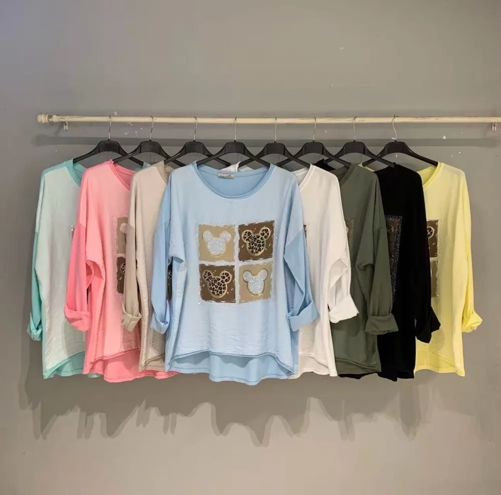 Tričko dlhý rukáv dámske (S/M/L ONE SIZE) TALIANSKA MÓDA IMPLI2607786