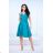 Šaty spoločenské krátky rukáv dámske (36-54) POLSKÁ MÓDA PMLMR23ROXANA-7/DUR 42 tyrkysová