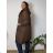 Bunda jesenná s kapucňou na zips dlhý rukáv dámska nadrozmer (52/54/56 ONE SIZE) TALIANSKA MÓDA IM425531/DU  tmavo smaragdová