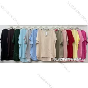 Tričko krátky rukáv dámske nadrozmer (54/56/58 ONE SIZE) TALIANSKA MÓDA IM426034