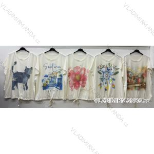 Tričko sťahovací krátky rukáv dámske nadrozmer (54/56/58 ONE SIZE) TALIANSKA MÓDA IM426036