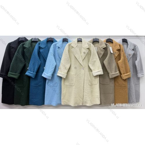 Kabát zimný na gombíky dlhý rukáv dámsky nadrozmer (46/48/50 ONE SIZE) TALIANSKA MÓDA IM426037