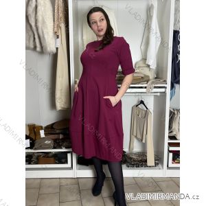Šaty elegantný dlhý rukáv dámske (M-2XL) TALIANSKA MÓDA IMSE26001