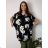 Šaty/tunika košeľová s opaskom krátky rukáv dámske FLOO (52/54/56 ONE SIZE) TALIANSKA MóDA IM3261112