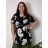 Šaty/tunika košeľová s opaskom krátky rukáv dámske FLOO (52/54/56 ONE SIZE) TALIANSKA MóDA IM3261112-2/DU  čierna