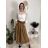 Sukňa manžestrová s páskem dámska (S/M/L ONE SIZE) TALIANSKA MÓDA IMPLU2552123/DU S/M/L hnedá