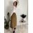 Sukňa manžestrová s páskem dámska (S/M/L ONE SIZE) TALIANSKA MÓDA IMPLU2552123/DU S/M/L hnedá