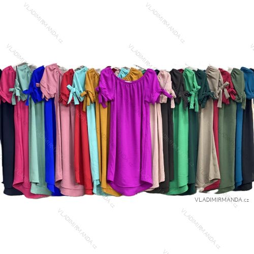 Šaty letné krátky rukáv dámske (S/M/L ONE SIZE) TALIANSKA MÓDA IMC26006