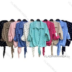 Košeľa bodka 3/4 dlhý rukáv dámska nadrozmer (44/46/48 ONE SIZE) TALIANSKA MÓDA IMC26011