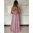 Šaty dlhé společenské na ramienka dámske LEONA (S/M ONE SIZE) TALIANSKA MÓDA IMPMD2643458