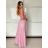 Šaty dlhé společenské na ramienka dámske LEONA (S/M ONE SIZE) TALIANSKA MÓDA IMPMD2643458