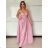 Šaty dlhé společenské na ramienka dámske LEONA (S/M ONE SIZE) TALIANSKA MÓDA IMPMD2643458