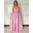 Šaty dlhé společenské na ramienka dámske LEONA (S/M ONE SIZE) TALIANSKA MÓDA IMPMD2643458