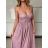Šaty dlhé společenské na ramienka dámske LEONA (S/M ONE SIZE) TALIANSKA MÓDA IMPMD2643458