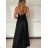 Šaty dlhé společenské na ramienka dámske LEONA (S/M ONE SIZE) TALIANSKA MÓDA IMPMD2643458