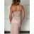 Šaty dlhé společenské na ramienka dámske LEONA (S/M ONE SIZE) TALIANSKA MÓDA IMPMD2643811