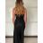 Šaty dlhé společenské na ramienka dámske LEONA (S/M ONE SIZE) TALIANSKA MÓDA IMPMD2643811