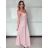 Šaty dlhé společenské na ramienka dámske ELSA (S/M ONE SIZE) TALIANSKA MÓDA IMPMD2643460
