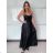 Šaty dlhé společenské na ramienka dámske ELSA (S/M ONE SIZE) TALIANSKA MÓDA IMPMD2643460