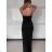 Šaty dlhé společenské na ramienka dámske MARIKA (S/M ONE SIZE) TALIANSKA MÓDA IMPMD2645764/DU S / M čierna