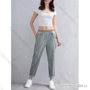 Nohavice strečové trojštvrťové 3/4 krátke dámske nadrozmer (40/42/44 ONE SIZE) TALIANSKA MÓDA IMC26018