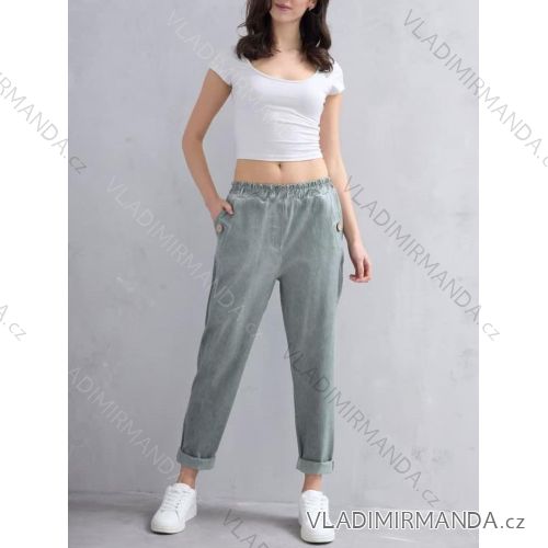 Nohavice strečové trojštvrťové 3/4 krátke dámske nadrozmer (40/42/44 ONE SIZE) TALIANSKA MÓDA IMC26018