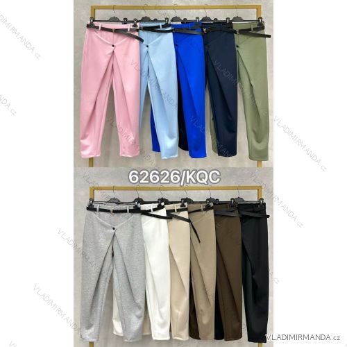 Nohavice elegantné s opaskom dámske (S/M/L ONE SIZE) TALIANSKA MÓDA IMC26033