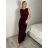 Šaty dlhé elegantné společenské dámske VANES (S/M/L ONE SIZE) TALIANSKA MÓDA IMPLU2627569/DUR S/M/L vínová