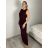 Šaty dlhé elegantné společenské dámske VANES (S/M/L ONE SIZE) TALIANSKA MÓDA IMPLU2627569/DUR S/M/L vínová